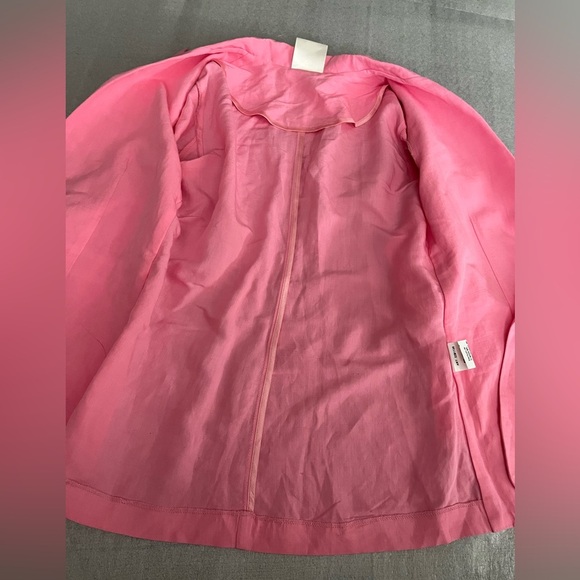[M/L]Kate By Laltramoda Women's Pink Linen Blend Light Blazer - Picture 10 of 16